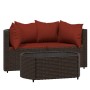 3-teiliges Gartenmöbel-Set und braune Kissen aus synthetischem Rattan von vidaXL, Outdoor-Sofas - Ref: Foro24-319823, Preis: ...