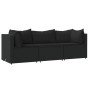 3-teiliges Gartenmöbel-Set und schwarze synthetische Rattankissen von vidaXL, Outdoor-Sofas - Ref: Foro24-319782, Preis: 258,...