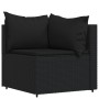 3-piece garden furniture set and black synthetic rattan cushions by vidaXL, Outdoor sofas - Ref: Foro24-319782, Price: 258,92...