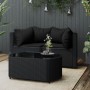 3-teiliges Gartenmöbel-Set und schwarze synthetische Rattankissen von vidaXL, Outdoor-Sofas - Ref: Foro24-319791, Preis: 197,...