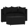 3-piece garden furniture set and black synthetic rattan cushions by vidaXL, Outdoor sofas - Ref: Foro24-319791, Price: 197,30...