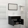 Conjunto de muebles de baño aglomerado negro de vidaXL, Muebles de baño - Ref: Foro24-3070866, Precio: 172,58 €, Descuento: %