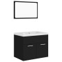 Conjunto de muebles de baño aglomerado negro de vidaXL, Muebles de baño - Ref: Foro24-3070866, Precio: 183,86 €, Descuento: %