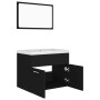 Conjunto de muebles de baño aglomerado negro de vidaXL, Muebles de baño - Ref: Foro24-3070866, Precio: 183,86 €, Descuento: %