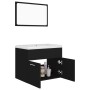 Conjunto de muebles de baño aglomerado negro de vidaXL, Muebles de baño - Ref: Foro24-3070866, Precio: 183,86 €, Descuento: %