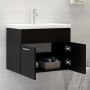 Conjunto de muebles de baño aglomerado negro de vidaXL, Muebles de baño - Ref: Foro24-3070866, Precio: 183,86 €, Descuento: %