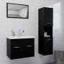 Conjunto de muebles de baño aglomerado negro de vidaXL, Muebles de baño - Ref: Foro24-3071136, Precio: 233,37 €, Descuento: %