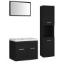 Conjunto de muebles de baño aglomerado negro de vidaXL, Muebles de baño - Ref: Foro24-3071136, Precio: 270,51 €, Descuento: %