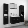 Conjunto de muebles de baño aglomerado negro de vidaXL, Muebles de baño - Ref: Foro24-3071226, Precio: 352,99 €, Descuento: %