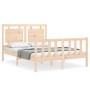 Estructura de cama con cabecero madera maciza 140x200 cm de vidaXL, Camas y somieres - Ref: Foro24-3192166, Precio: 133,02 €,...