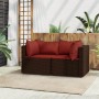 Garden corner sofas with cushions 2 units brown synthetic rattan by vidaXL, Outdoor sofas - Ref: Foro24-319810, Price: 137,99...