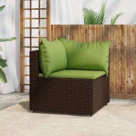 Garden corner sofa with brown synthetic rattan cushions by vidaXL, Outdoor sofas - Ref: Foro24-319825, Price: 92,34 €, Discou...