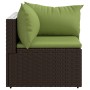 Garden corner sofa with brown synthetic rattan cushions by vidaXL, Outdoor sofas - Ref: Foro24-319825, Price: 92,37 €, Discou...