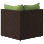 Garden corner sofa with brown synthetic rattan cushions by vidaXL, Outdoor sofas - Ref: Foro24-319825, Price: 92,37 €, Discou...