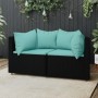 Garten-Ecksofas mit Kissen, 2 Stück, schwarzes synthetisches Rattan von vidaXL, Outdoor-Sofas - Ref: Foro24-319806, Preis: 16...