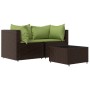 Set muebles de jardín 3 piezas y cojines ratán sintético marrón de vidaXL, Sofás de exterior - Ref: Foro24-319827, Precio: 18...