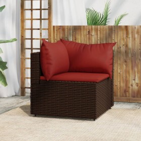 Garden corner sofa with brown synthetic rattan cushions by vidaXL, Outdoor sofas - Ref: Foro24-319809, Price: 53,32 €, Discou...