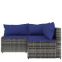 3-teiliges Gartenmöbel-Set und graue synthetische Rattankissen von vidaXL, Outdoor-Sofas - Ref: Foro24-319844, Preis: 131,48 ...