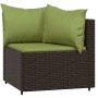 3-teiliges Gartenmöbel-Set und Kissen Kunstrattan braun von vidaXL, Outdoor-Sofas - Ref: Foro24-319839, Preis: 273,76 €, Raba...