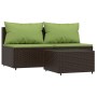 3-teiliges Gartenmöbel-Set und braune Kissen aus synthetischem Rattan von vidaXL, Outdoor-Sofas - Ref: Foro24-319835, Preis: ...