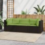 3-teiliges Gartenmöbel-Set und Kissen Kunstrattan braun von vidaXL, Outdoor-Sofas - Ref: Foro24-319830, Preis: 220,37 €, Raba...