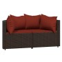 Garden corner sofas with cushions 2 units brown synthetic rattan by vidaXL, Outdoor sofas - Ref: Foro24-319822, Price: 150,99...