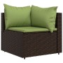 4-teiliges Gartenmöbel-Set und braune synthetische Rattankissen von vidaXL, Outdoor-Sofas - Ref: Foro24-319829, Preis: 341,47...