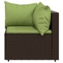 4-teiliges Gartenmöbel-Set und braune synthetische Rattankissen von vidaXL, Outdoor-Sofas - Ref: Foro24-319829, Preis: 341,47...