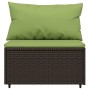 4-teiliges Gartenmöbel-Set und braune synthetische Rattankissen von vidaXL, Outdoor-Sofas - Ref: Foro24-319829, Preis: 341,47...