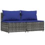 3-teiliges Gartenmöbel-Set und Kissen synthetisches Rattangrau von vidaXL, Outdoor-Sofas - Ref: Foro24-319851, Preis: 104,94 ...