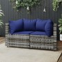 Garten-Ecksofas mit Kissen, 2 Stück, graues synthetisches Rattan von vidaXL, Outdoor-Sofas - Ref: Foro24-319854, Preis: 110,9...