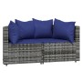 Garten-Ecksofas mit Kissen, 2 Stück, graues synthetisches Rattan von vidaXL, Outdoor-Sofas - Ref: Foro24-319854, Preis: 110,9...