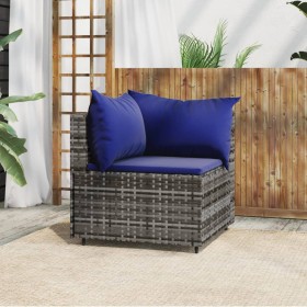 Garten-Ecksofa mit grauen synthetischen Rattankissen von vidaXL, Outdoor-Sofas - Ref: Foro24-319841, Preis: 52,99 €, Rabatt: %