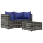 3-teiliges Gartenmöbel-Set und graue synthetische Rattankissen von vidaXL, Outdoor-Sofas - Ref: Foro24-319843, Preis: 122,08 ...