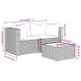 3-piece garden furniture set and gray synthetic rattan cushions by vidaXL, Outdoor sofas - Ref: Foro24-319843, Price: 122,08 ...