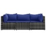 3-teiliges Gartenmöbel-Set und graue synthetische Rattankissen von vidaXL, Outdoor-Sofas - Ref: Foro24-319846, Preis: 140,42 ...