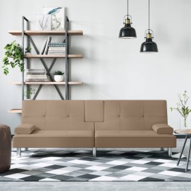 Schlafsofa aus Cappuccino-Kunstleder mit Getränkehalter von vidaXL, Sofas - Ref: Foro24-351929, Preis: 268,99 €, Rabatt: %