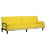 Sofá cama con reposabrazos tela amarillo claro de vidaXL, Sofás - Ref: Foro24-351935, Precio: 234,99 €, Descuento: %