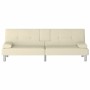 Cremefarbenes Schlafsofa aus Kunstleder mit Getränkehalter von vidaXL, Sofas - Ref: Foro24-351927, Preis: 268,28 €, Rabatt: %