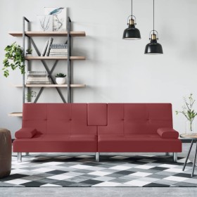 Schlafsofa mit Getränkehalter Kunstleder rot rot von vidaXL, Sofas - Ref: Foro24-351930, Preis: 268,09 €, Rabatt: %