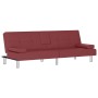 Sofá cama con portavasos cuero sintético rojo tinto de vidaXL, Sofás - Ref: Foro24-351930, Precio: 268,09 €, Descuento: %