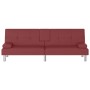 Sofá cama con portavasos cuero sintético rojo tinto de vidaXL, Sofás - Ref: Foro24-351930, Precio: 268,09 €, Descuento: %