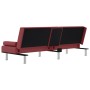 Sofá cama con portavasos cuero sintético rojo tinto de vidaXL, Sofás - Ref: Foro24-351930, Precio: 268,09 €, Descuento: %