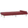 Sofá cama con portavasos cuero sintético rojo tinto de vidaXL, Sofás - Ref: Foro24-351930, Precio: 268,09 €, Descuento: %