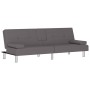 Sofá cama con portavasos cuero sintético gris de vidaXL, Sofás - Ref: Foro24-351928, Precio: 263,55 €, Descuento: %