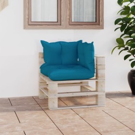 Pallet garden corner sofa with pine wood cushions by vidaXL, Outdoor sofas - Ref: Foro24-3066060, Price: 106,99 €, Discount: %