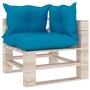 Pallet garden corner sofa with pine wood cushions by vidaXL, Outdoor sofas - Ref: Foro24-3066060, Price: 106,60 €, Discount: %