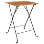 Mesa de cafetería plegable teca maciza y acero 55x54x71 cm de vidaXL, Mesas de jardín - Ref: Foro24-319978, Precio: 76,06 €, ...