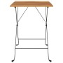 Mesa de cafetería plegable teca maciza y acero 55x54x71 cm de vidaXL, Mesas de jardín - Ref: Foro24-319978, Precio: 76,99 €, ...