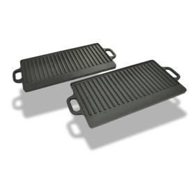 Placa parrilla de hierro fundido reversible 38x23cm 2 unidades de vidaXL, Planchas - Ref: Foro24-50127, Precio: 46,32 €, Desc...